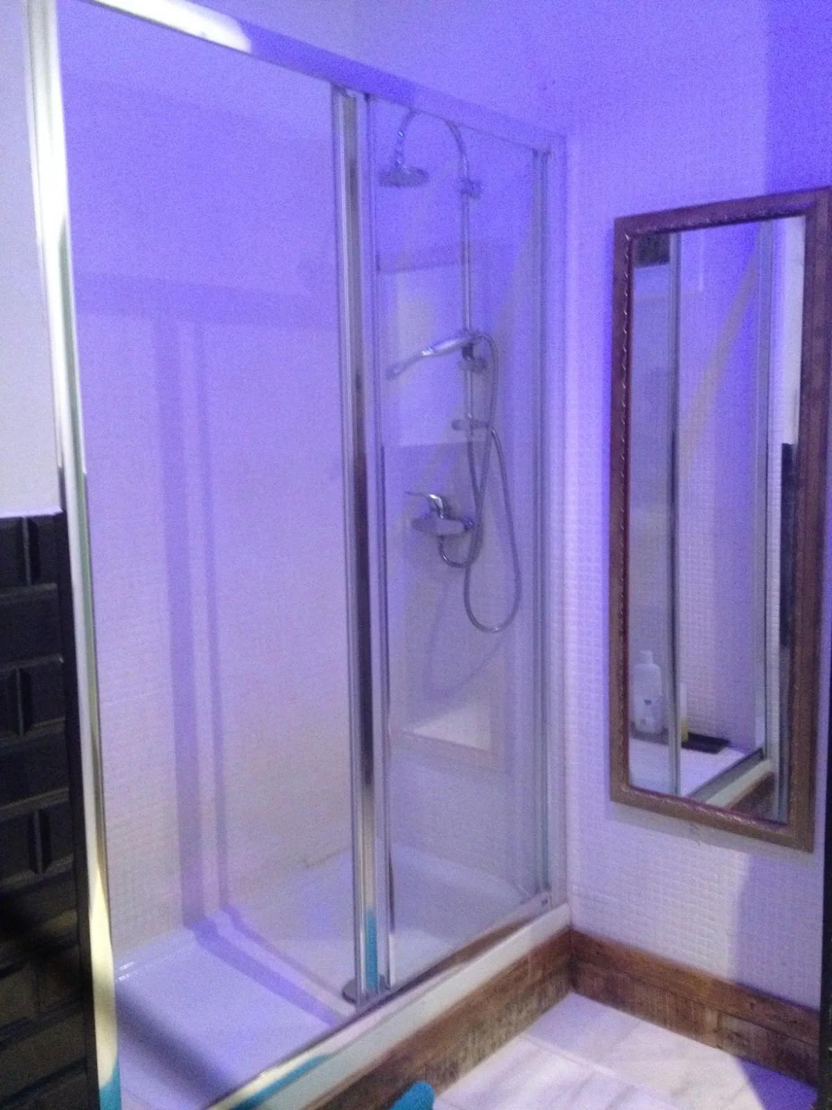 Ducha terminada con mampara de vidrio