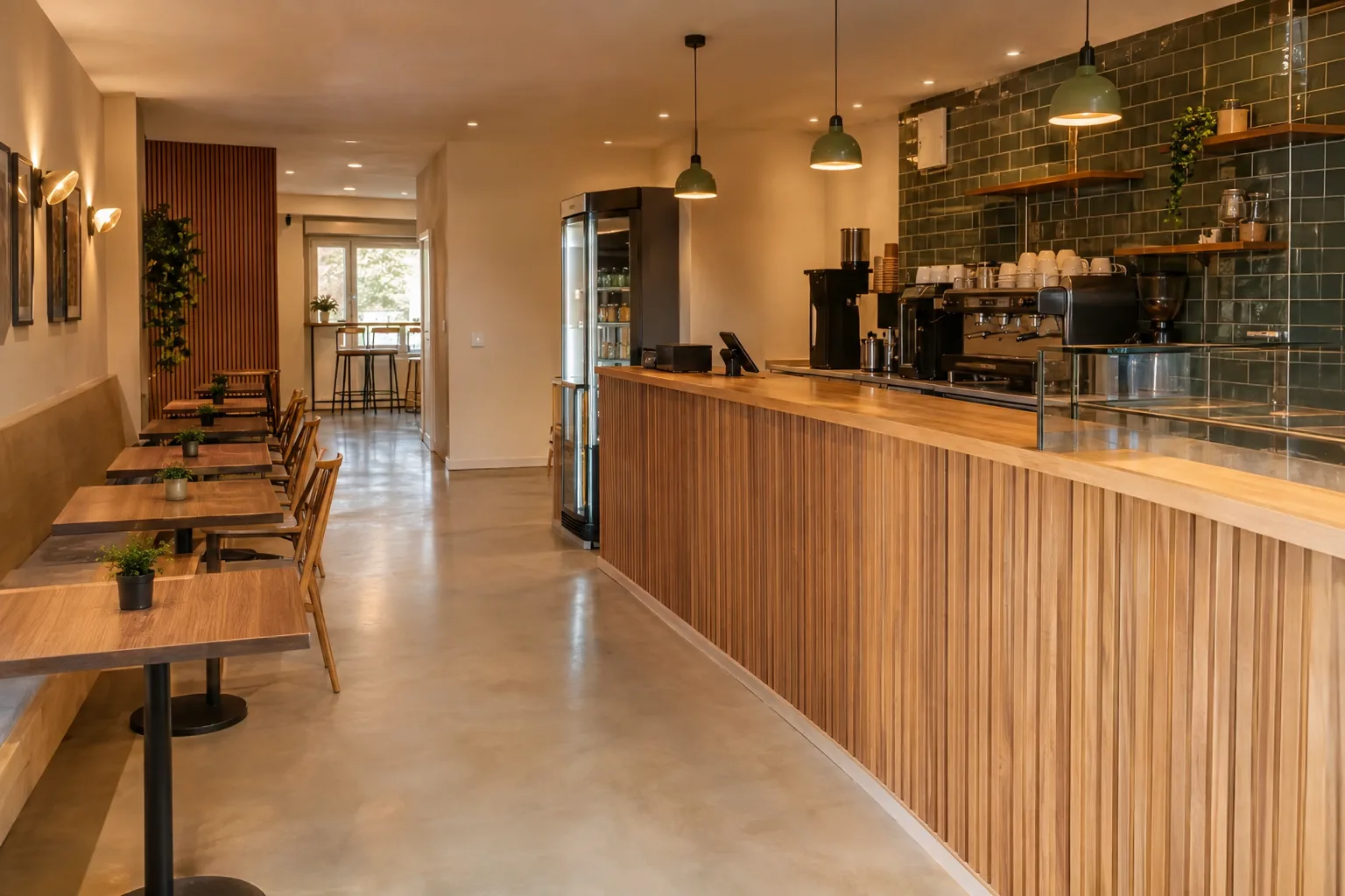 Cafetería de barrio reformada lista para abrir